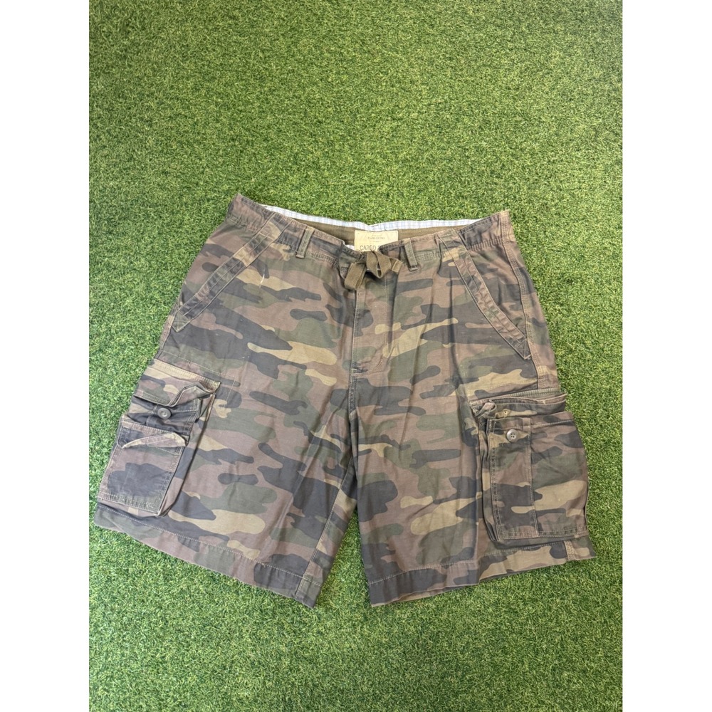 Faded Glory Mens Green Camo Cargo Shorts Size 40‎ Cotton FM19B303C
